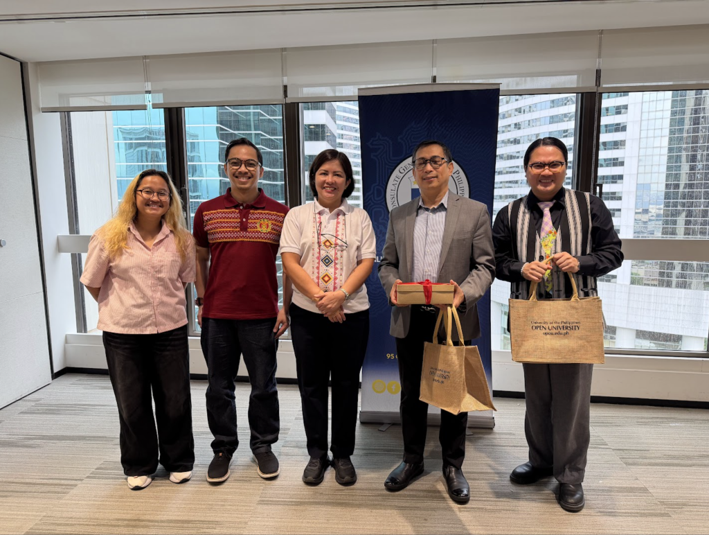 From left to right: Ms. Sydney Rovin Macahiya, Assistant Professor Raz Dela Torre, Chancellor Joane Serrano, Consul General Romulo Victor M. Israel, Jr., and Vice Consul Allan Revote